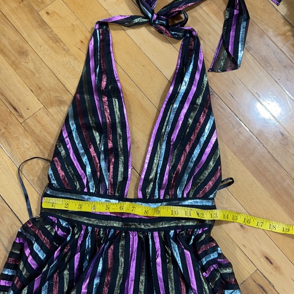 MILLY Angie Stripped organza halter gown - Picture 6 of 11